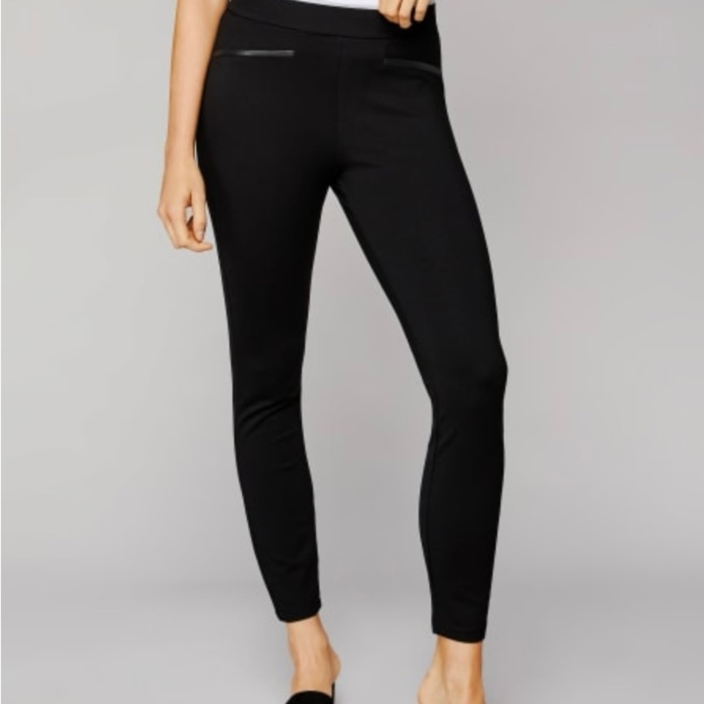 Ponte Pant with Faux Leather Trim in Black - NWT - Picture 2 of 3